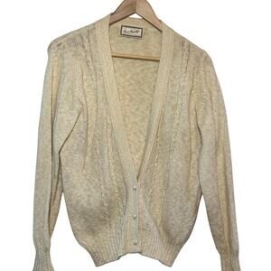 Vtg Mairi Macintyre Shetland Wool Blend Made in Great Britain Cardigan Sweater